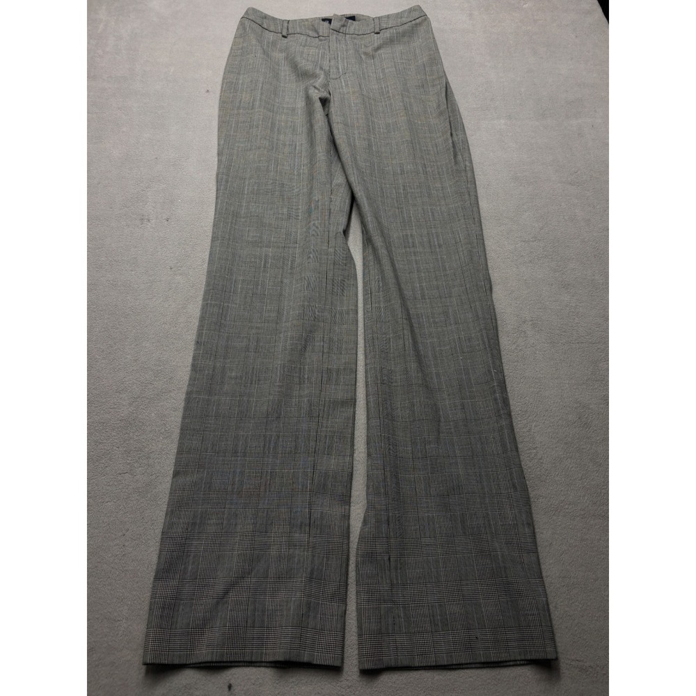 VTG Ralph Lauren Gray Glen Plaid Wool Blend Wide Leg Trousers Made in USA Size 8